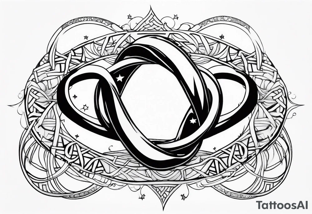 Infinity ring with stars tattoo idea