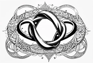 Infinity ring with stars tattoo idea