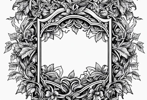 Leafy vines with tombstone tattoo idea