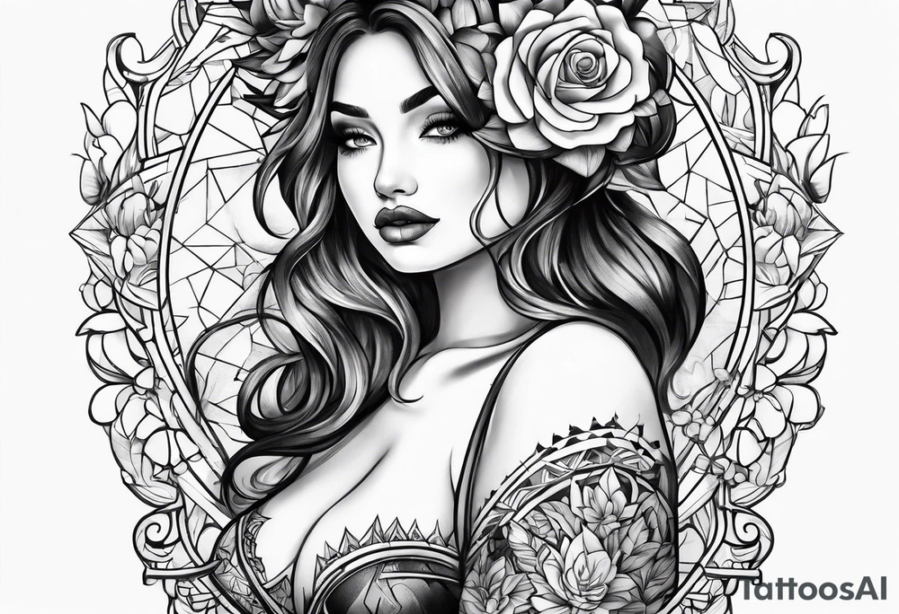 Women's thigh tattoo tattoo idea
