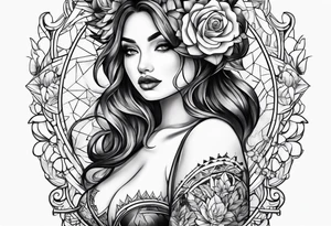 Women's thigh tattoo tattoo idea