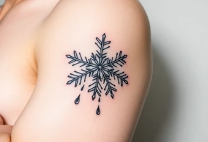 A snowflake melting and turning into rain drops tattoo idea