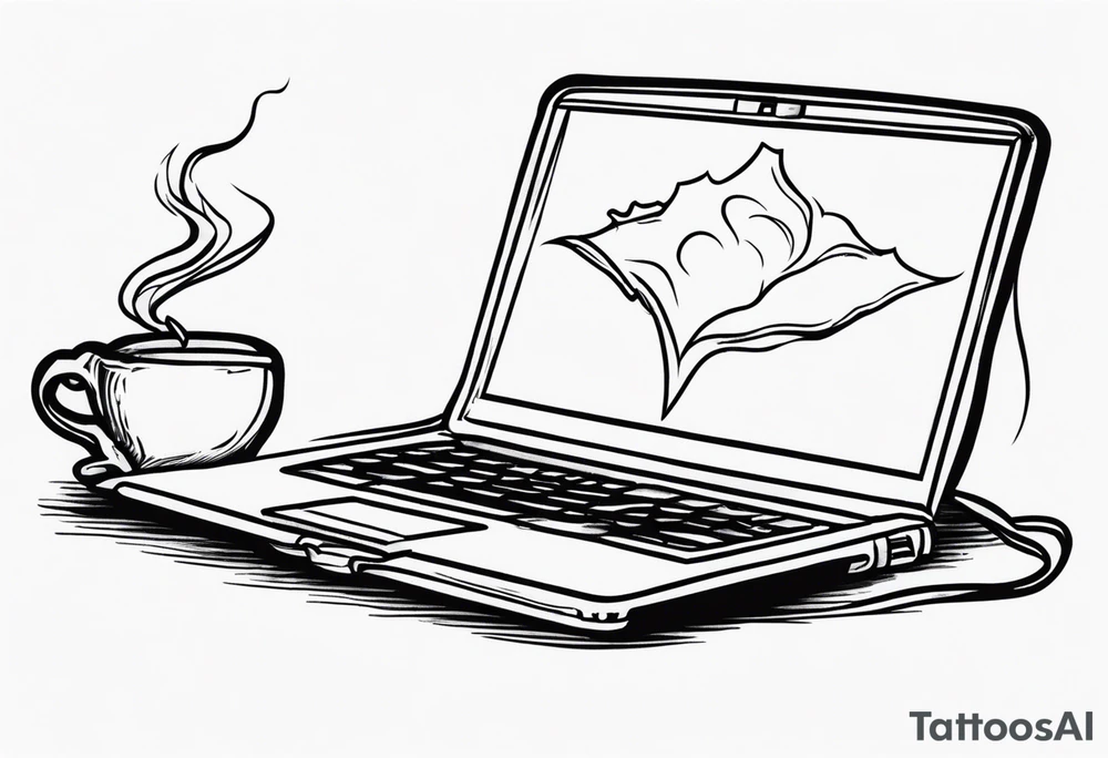 Suicidal laptop tattoo idea