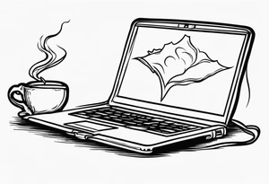 Suicidal laptop tattoo idea