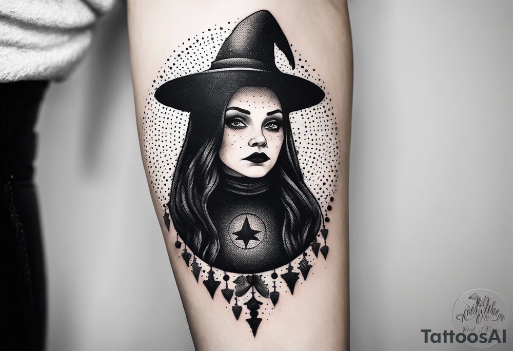 wednesday adams witch church element tattoo idea