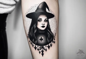 wednesday adams witch church element tattoo idea