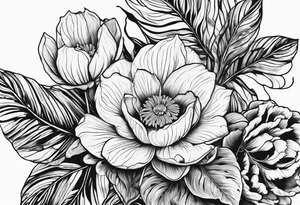 Plant leaf outlines tattoo idea
