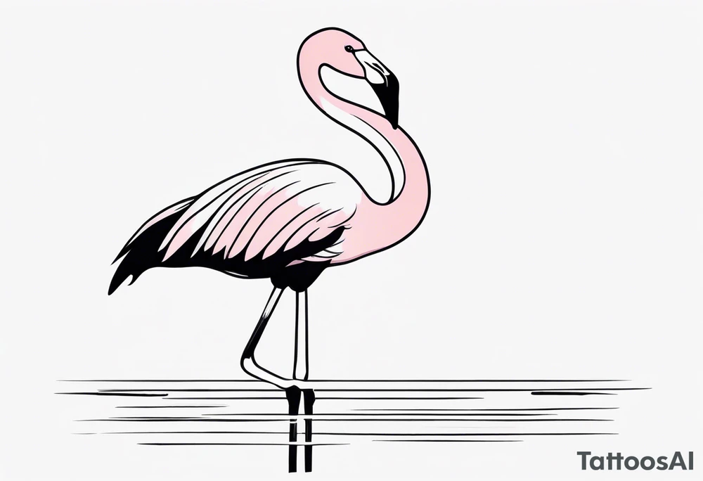 cute flamingo tattoo idea