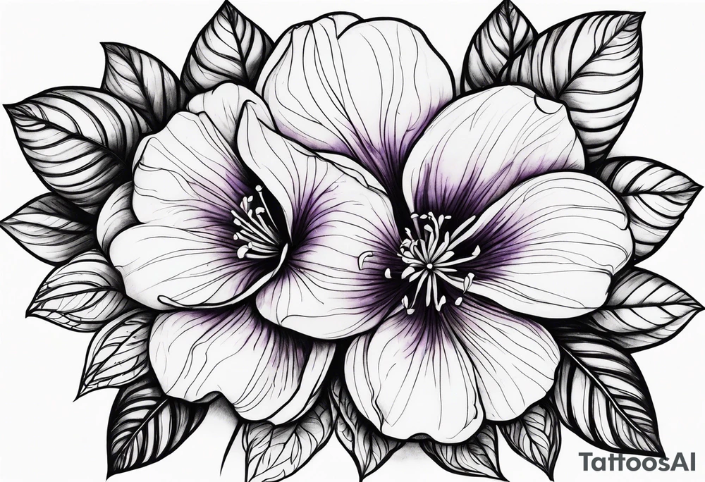 Violet flowers tattoo idea