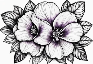 Violet flowers tattoo idea