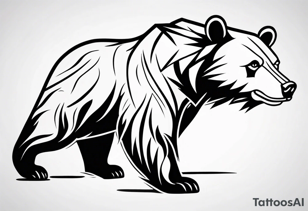 traditional style grizzle bear tattoo idea