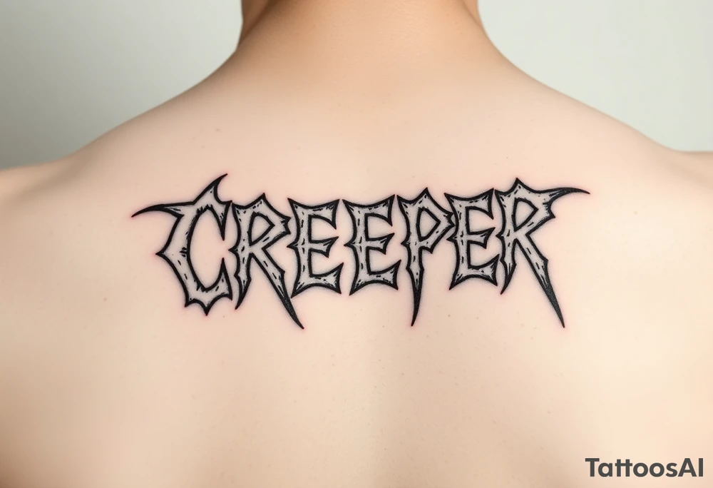 “Creeper” metal band font tattoo idea