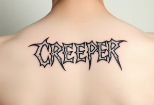 “Creeper” metal band font tattoo idea