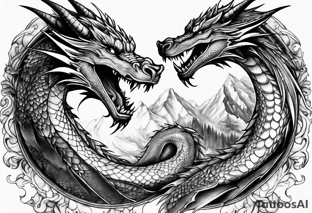 roaring dragons tattoo idea