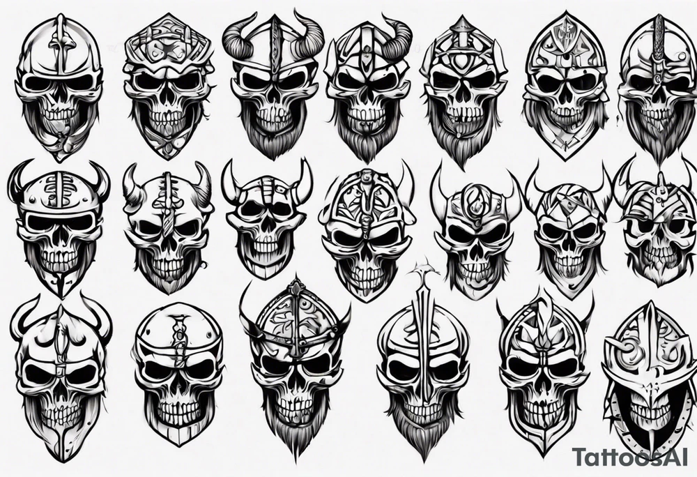 i want a tattoo of a big viking skeleton head tattoo idea