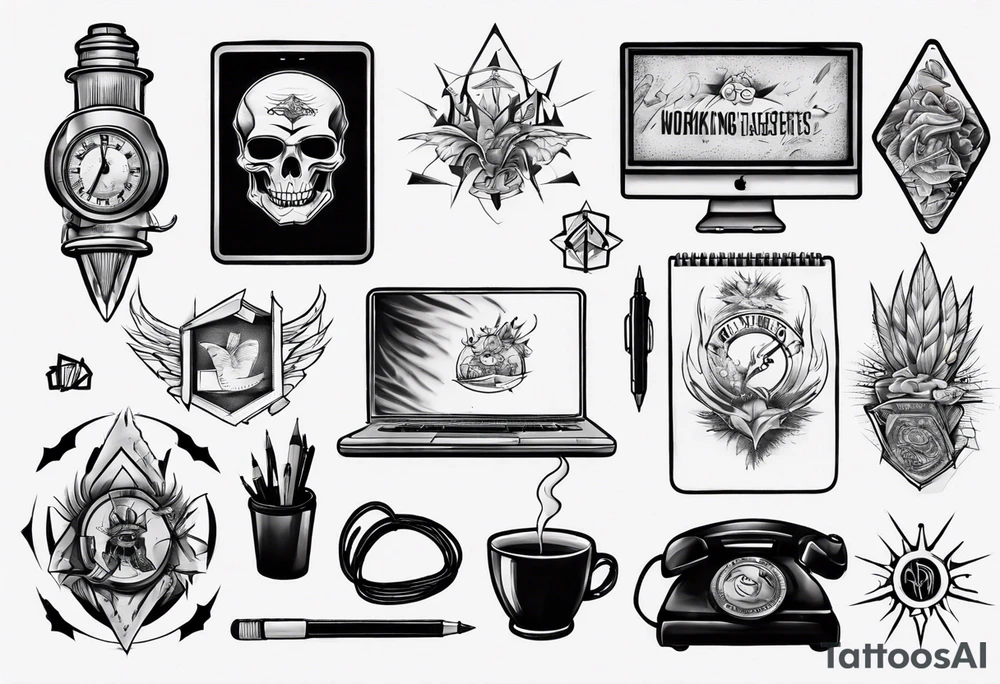 working from home tattoo idea