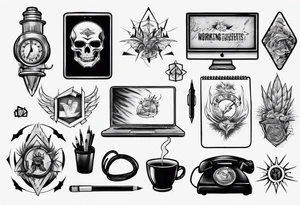 working from home tattoo idea