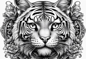Cat bigger than tiger tattoo idea