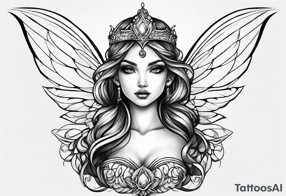 Full body small fairy mythical tattoo idea