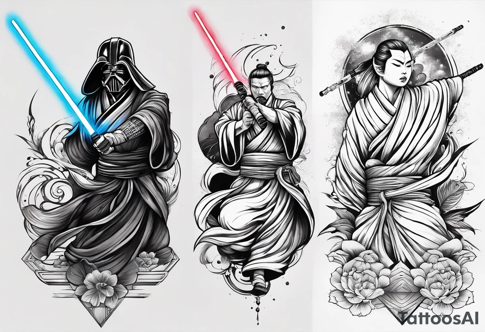 Makes an image that with lightsabers tattoo idea