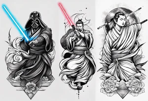 Makes an image that with lightsabers tattoo idea