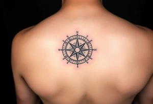 Tattoo with a compass and the constellation of Aquarius to show that the hard road you are traveling will be for the better tattoo idea