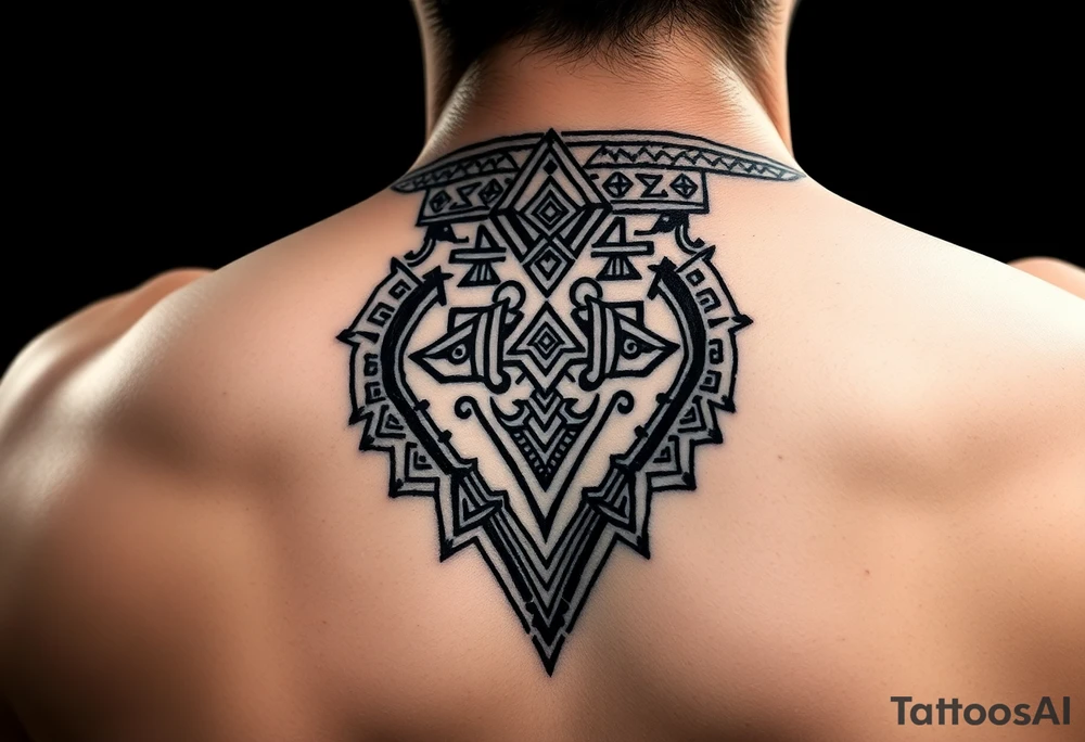 Pre-Colombian art neck tribal geometric tattoo tattoo idea