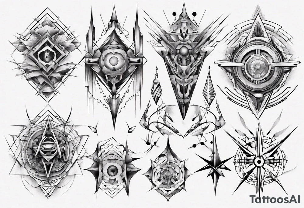 Geometrical symmetry tattoo idea