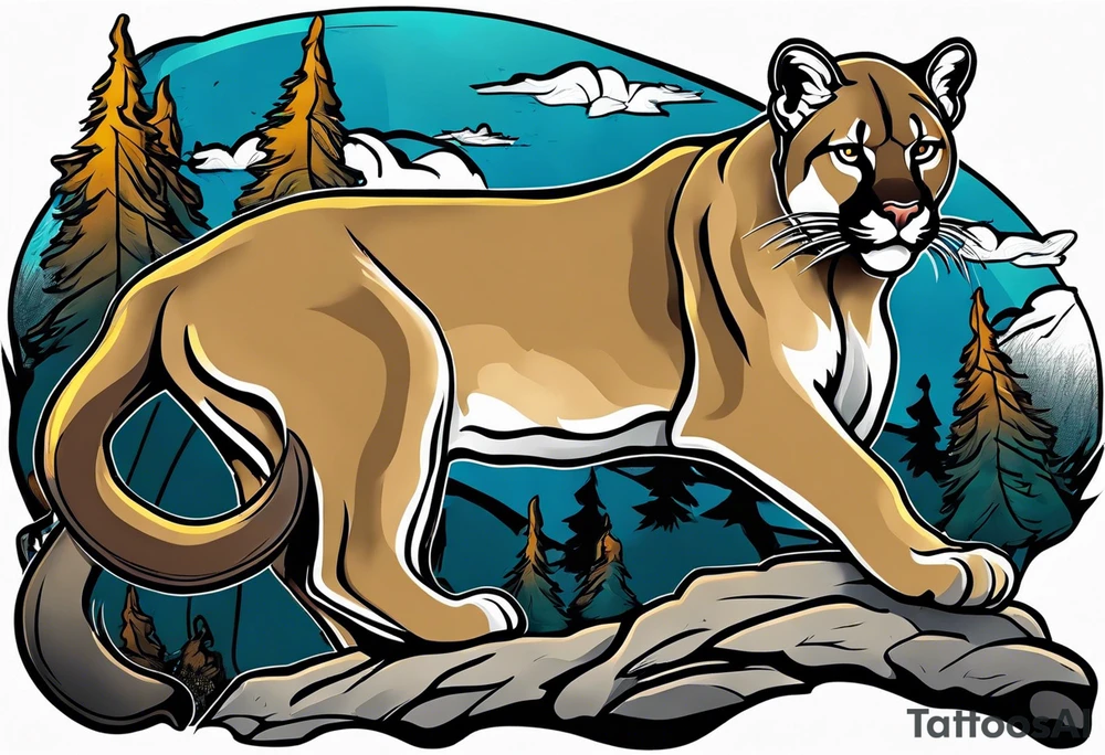 Mountain lion tattoo idea