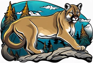 Mountain lion tattoo idea