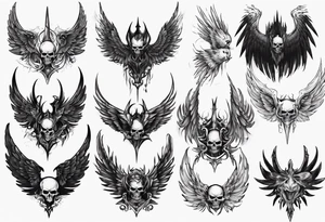 evil dark wings tattoo idea