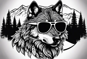 Badass wolf wearing sunglasses
Dark woods
Mountain peaks tattoo idea