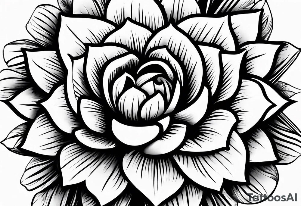Flower with human eye in the center and petals falling tattoo idea