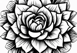 Flower with human eye in the center and petals falling tattoo idea