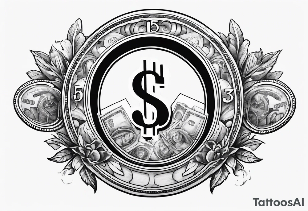 halo over a dollar sign tattoo idea