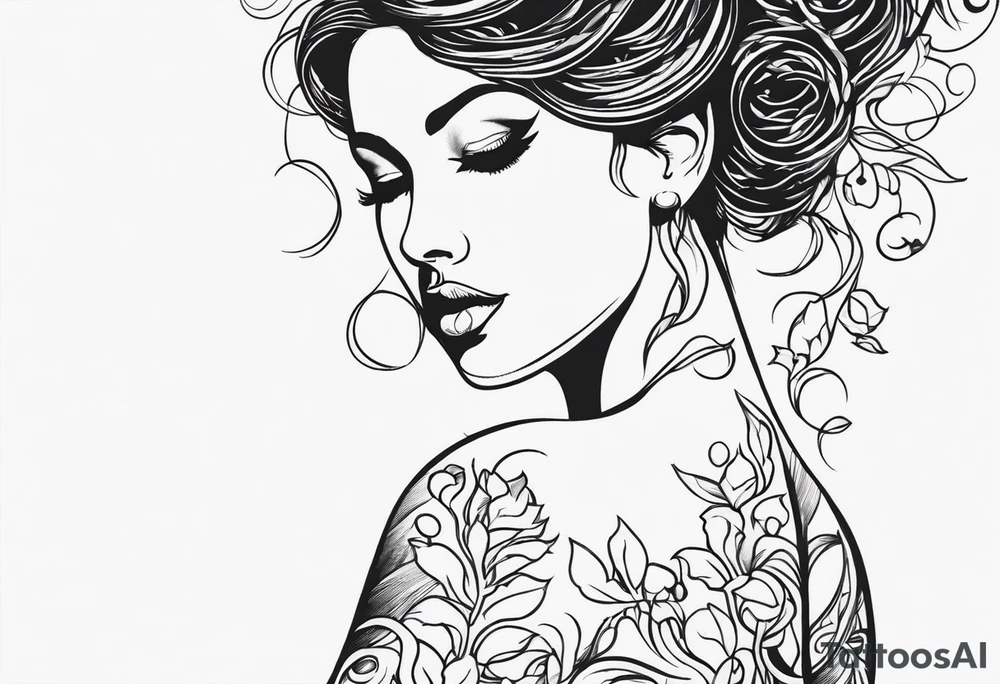 vines all over female body tattoo idea