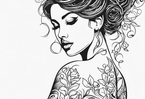 vines all over female body tattoo idea