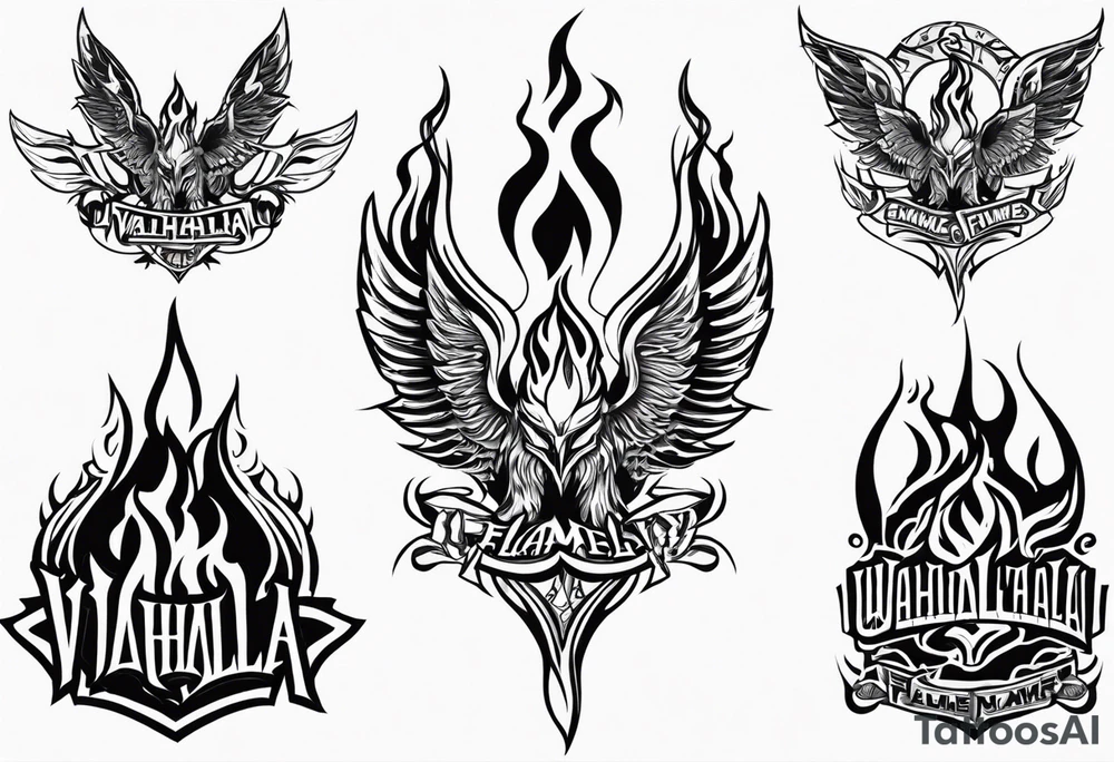 Valhalla flames tattoo idea