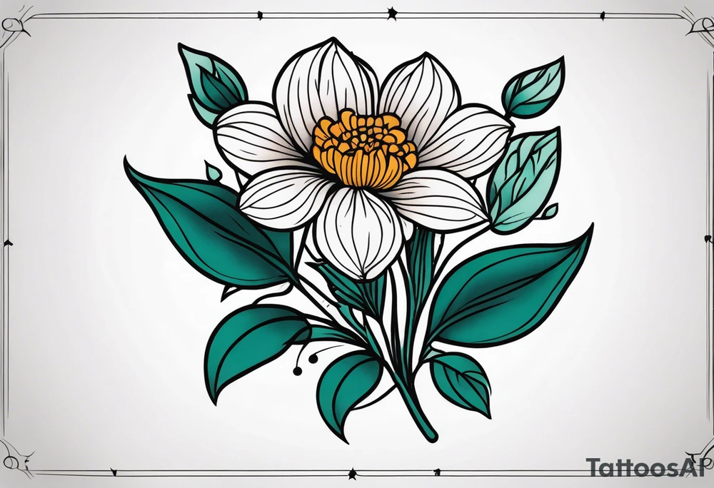 Traditional flower tattoo idea