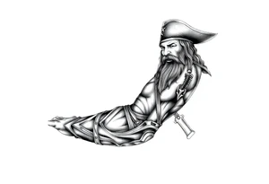 Blackbeard pirate theme sleeve tattoo idea