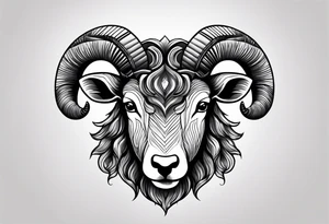 Black sheep with horns and angles for arm tattoo tattoo idea