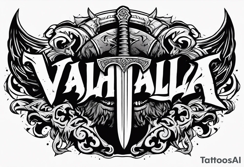 valhalla wounded sword berserker tattoo idea