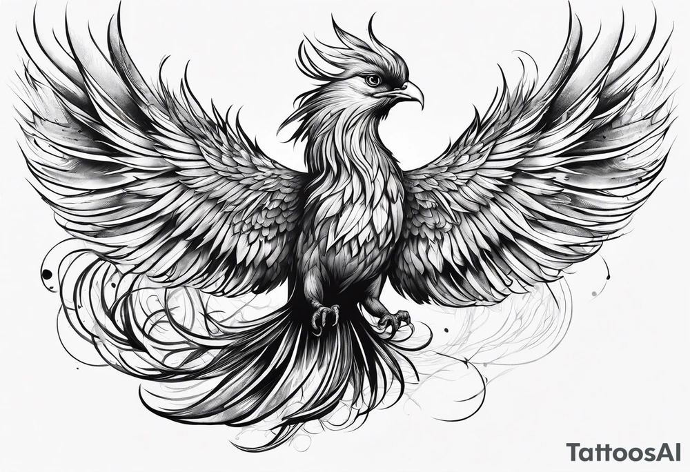 Phoenix bird flying sideways and fading away

, tattoo idea