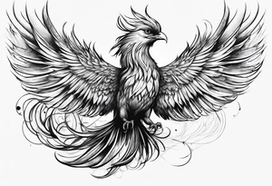 Phoenix bird flying sideways and fading away

, tattoo idea