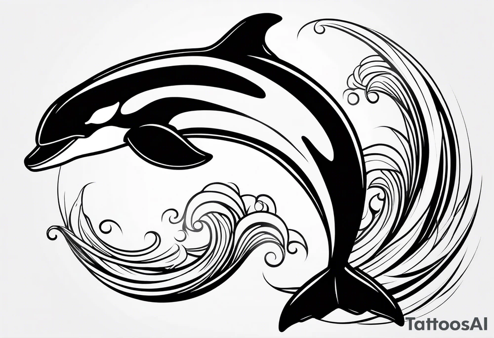 Orca outline tattoo idea