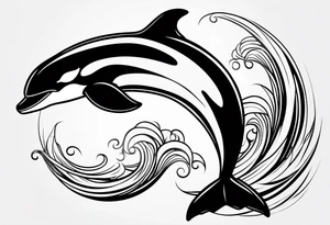 Orca outline tattoo idea