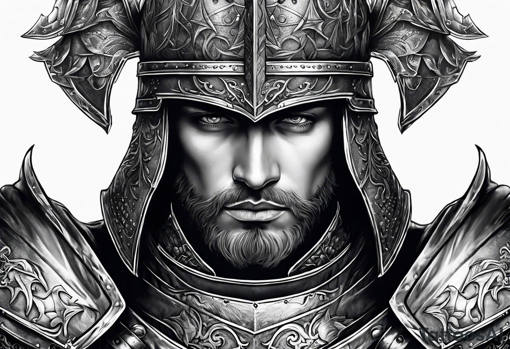 knight with heavy armor tattoo idea