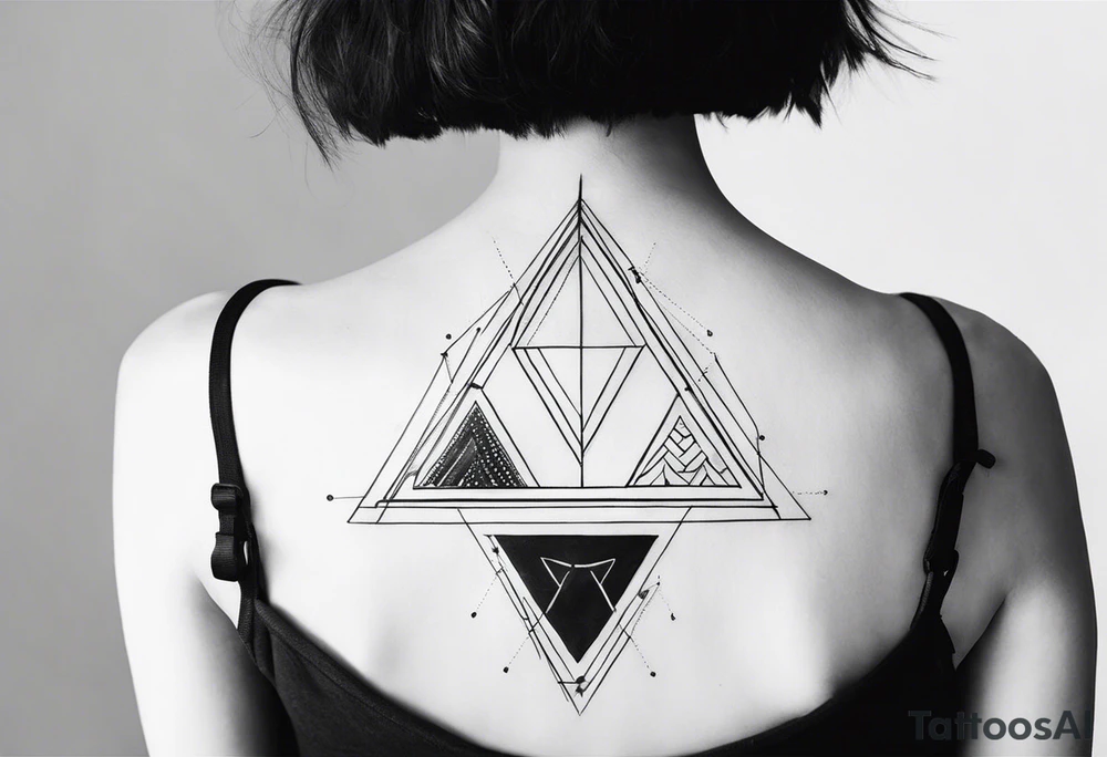 arara with small details, triangle and square forms tattoo idea arara with small details, triangle and square forms tattoo idea
