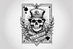 Skeleton stabbing ace of hearts tattoo idea