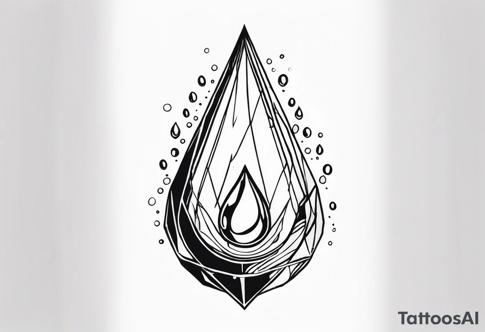 gemstone water droplet tattoo idea